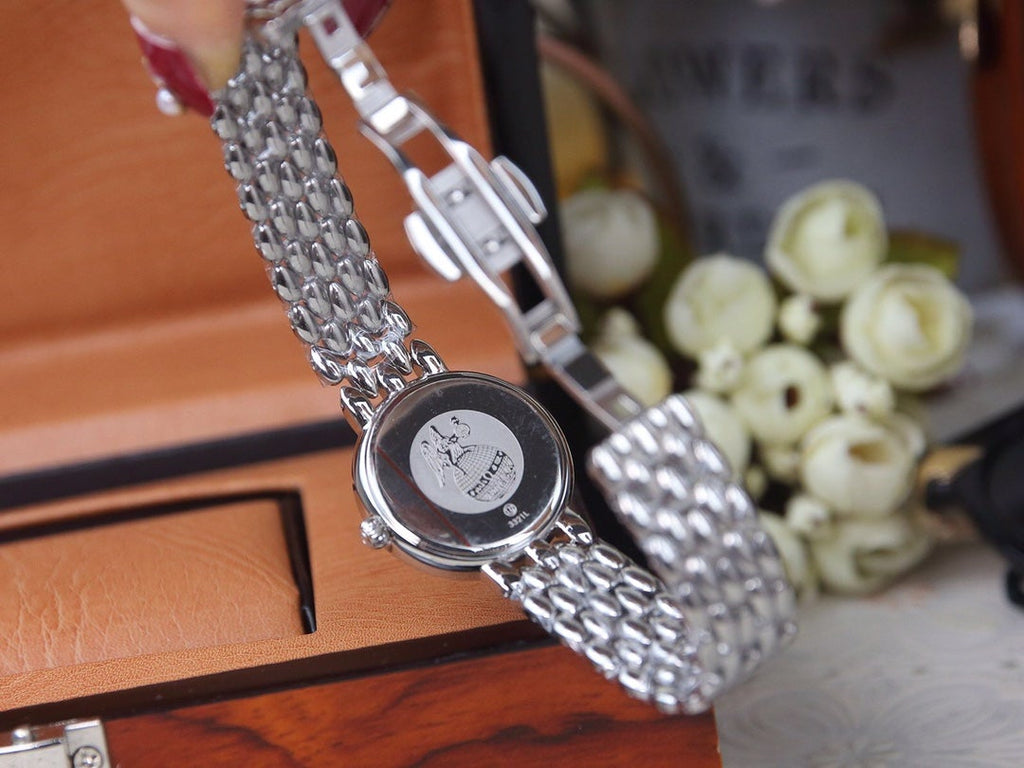 DEVILLE LADYMATIC 29MM STEEL BLUE DIAL DIAMOND BEZEL