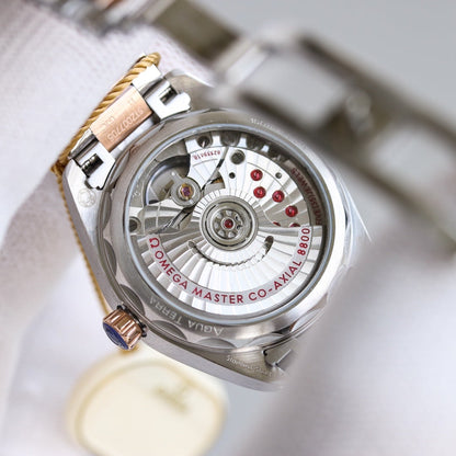 SEAMASTER CO-AXIAL 34MM ROSE GOLD STEEL DIAMOND BEZEL